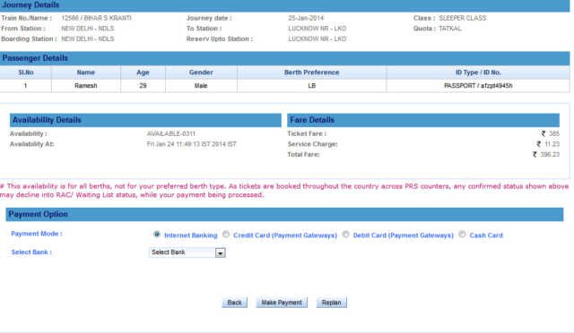 how to book tatkal ticket online 2
