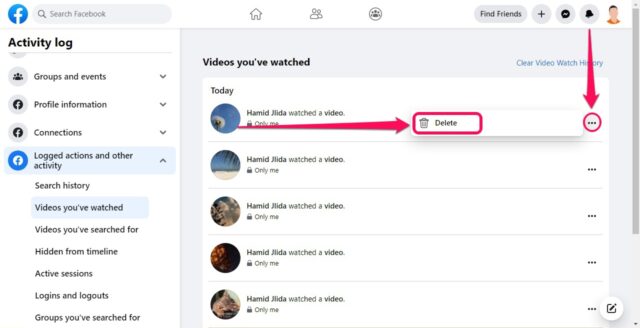 How to Delete Watched Video History on Facebook App