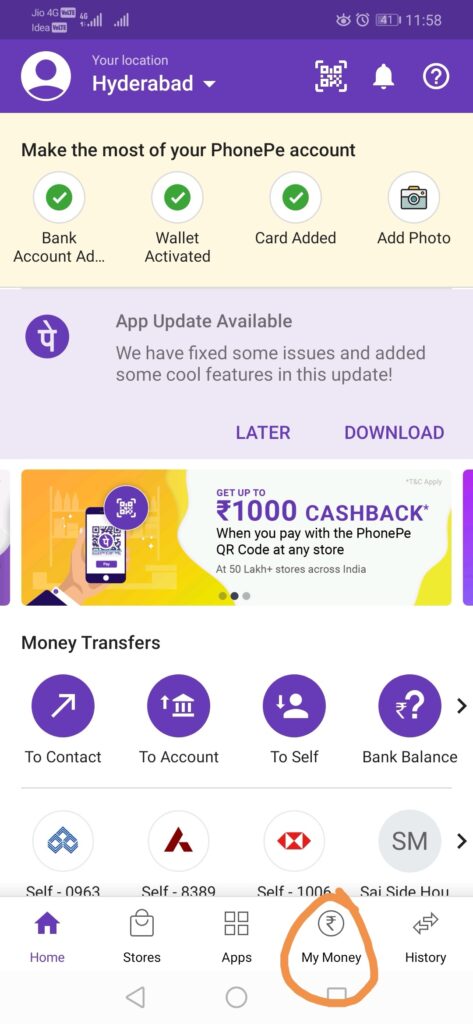 set primary account in phonepe 2