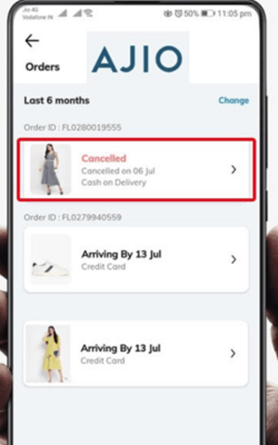 How to Cancel Ajio Order 4