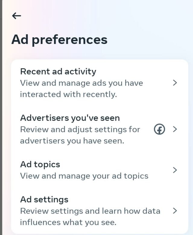 how to clear recent ad activity on facebook 3