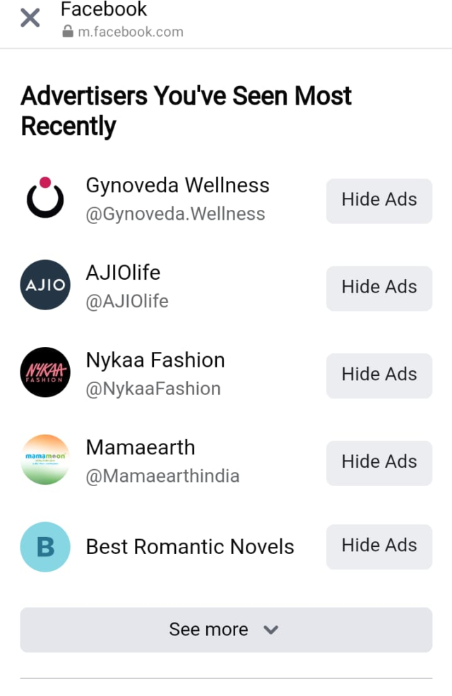 how to clear recent ad activity on facebook 7