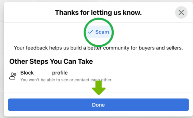 how to report a scammer on facebook marketplace 3