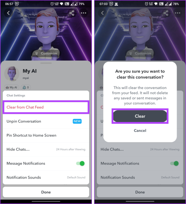 how to get rid of my ai on snapchat 4